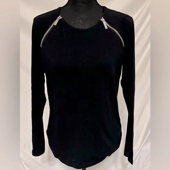 Michael Kors M top with silver zipper details - Picture 1 of 4